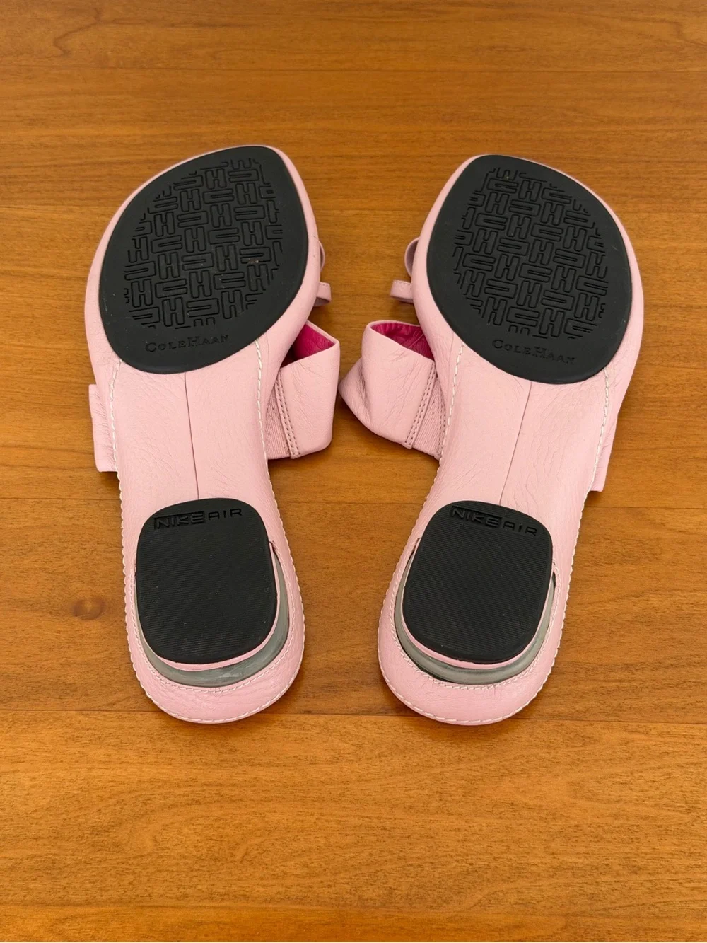 Cole Haan & Nike Air Pink Leather Cushioned Footbed Slide Sandals  8,5 Comfort